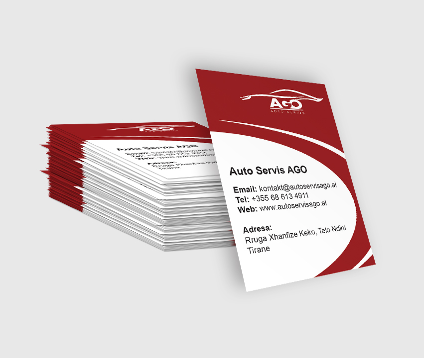 Auto Servis Ago Card Visit - ITE Albania Ltd. | .AL Domain Registration, Web Hosting & Web Development